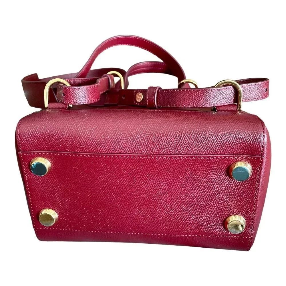 Senreve Mini Maestra Bag Chianti Leather Tote Backpack Crossbody Satchel Red